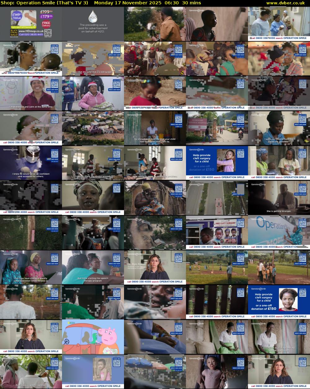 Shop: Operation Smile (That's TV 3) Monday 17 November 2025 06:30 - 07:00