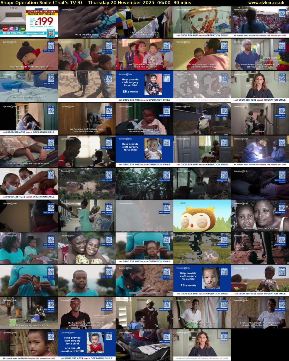 Shop: Operation Smile (That's TV 3) Thursday 20 November 2025 06:00 - 06:30
