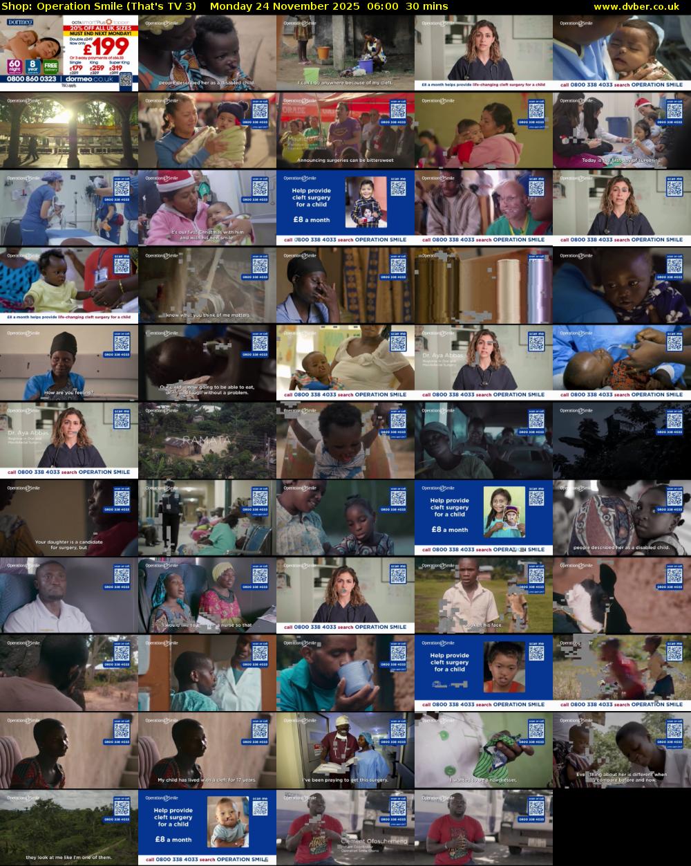Shop: Operation Smile (That's TV 3) Monday 24 November 2025 06:00 - 06:30