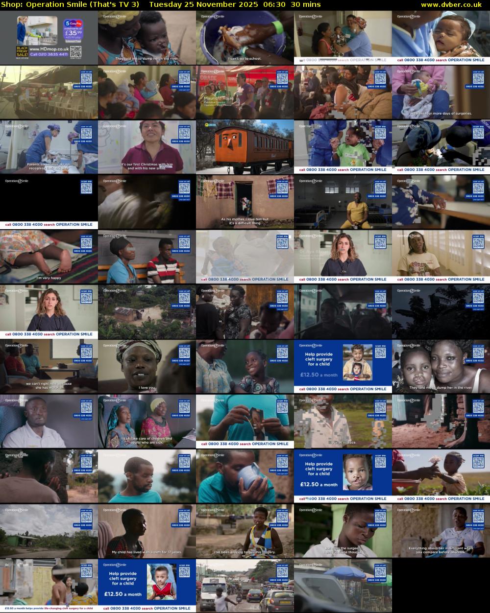 Shop: Operation Smile (That's TV 3) Tuesday 25 November 2025 06:30 - 07:00