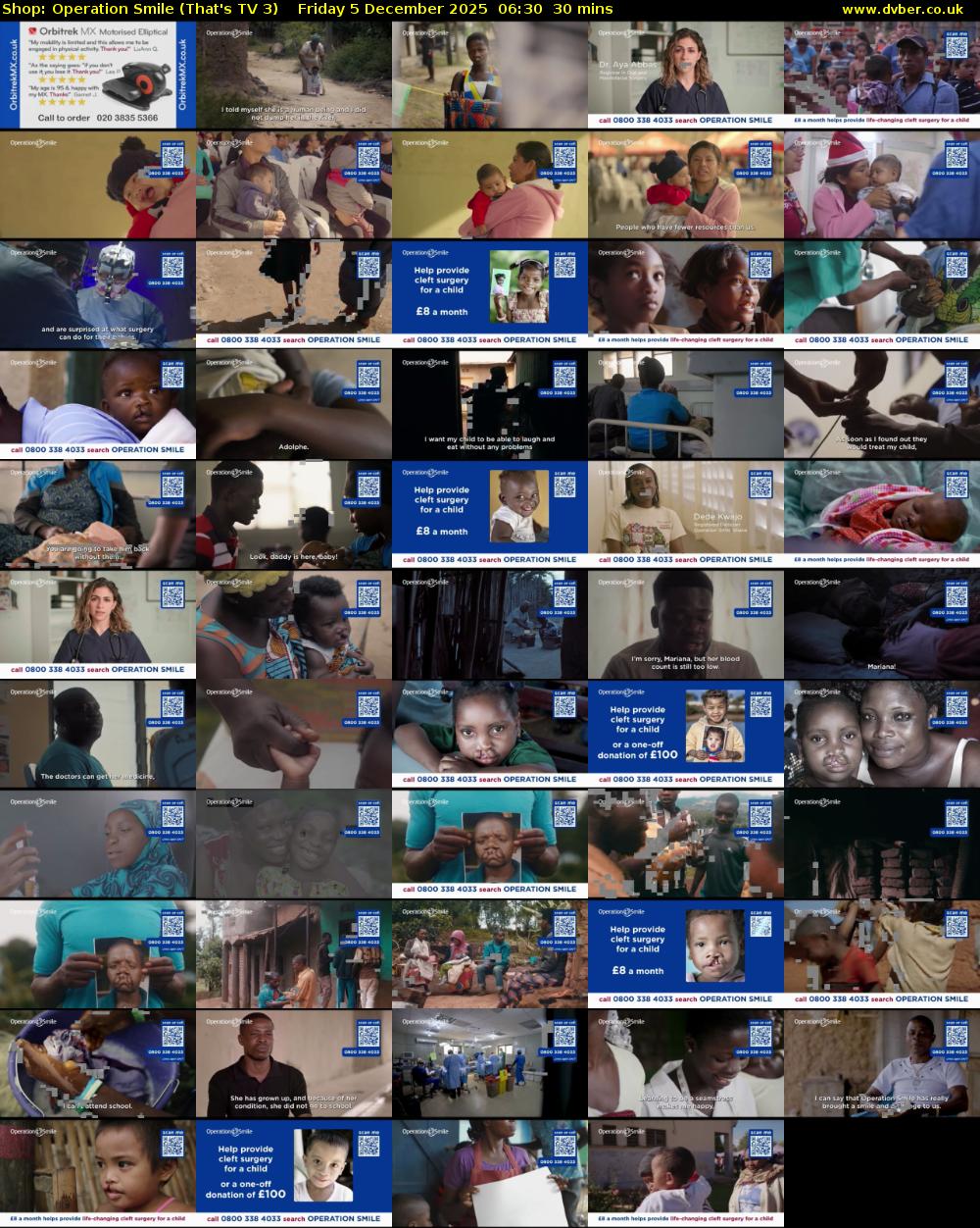 Shop: Operation Smile (That's TV 3) Friday 5 December 2025 06:30 - 07:00