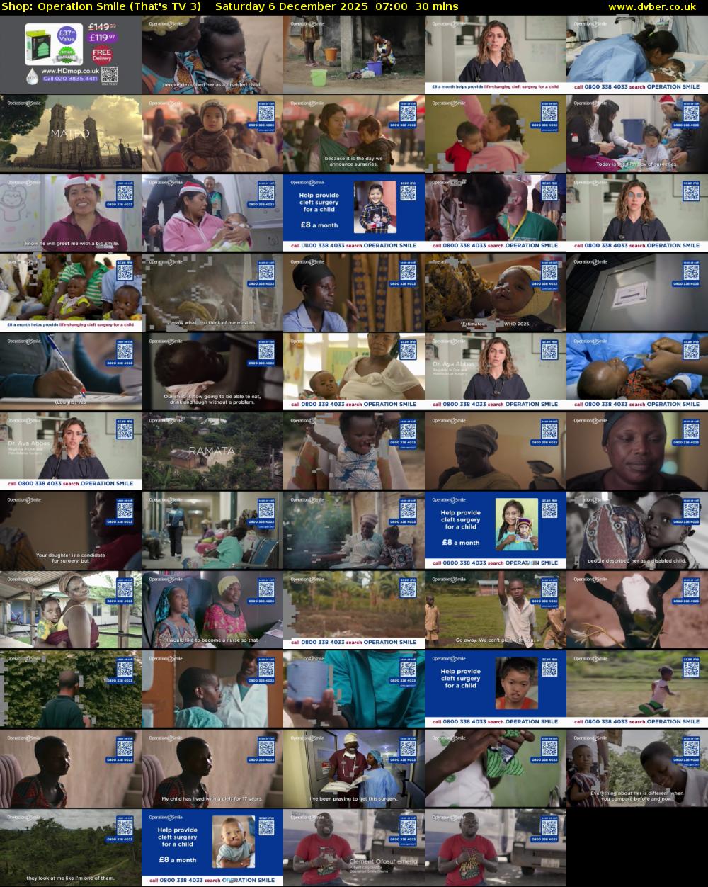Shop: Operation Smile (That's TV 3) Saturday 6 December 2025 07:00 - 07:30