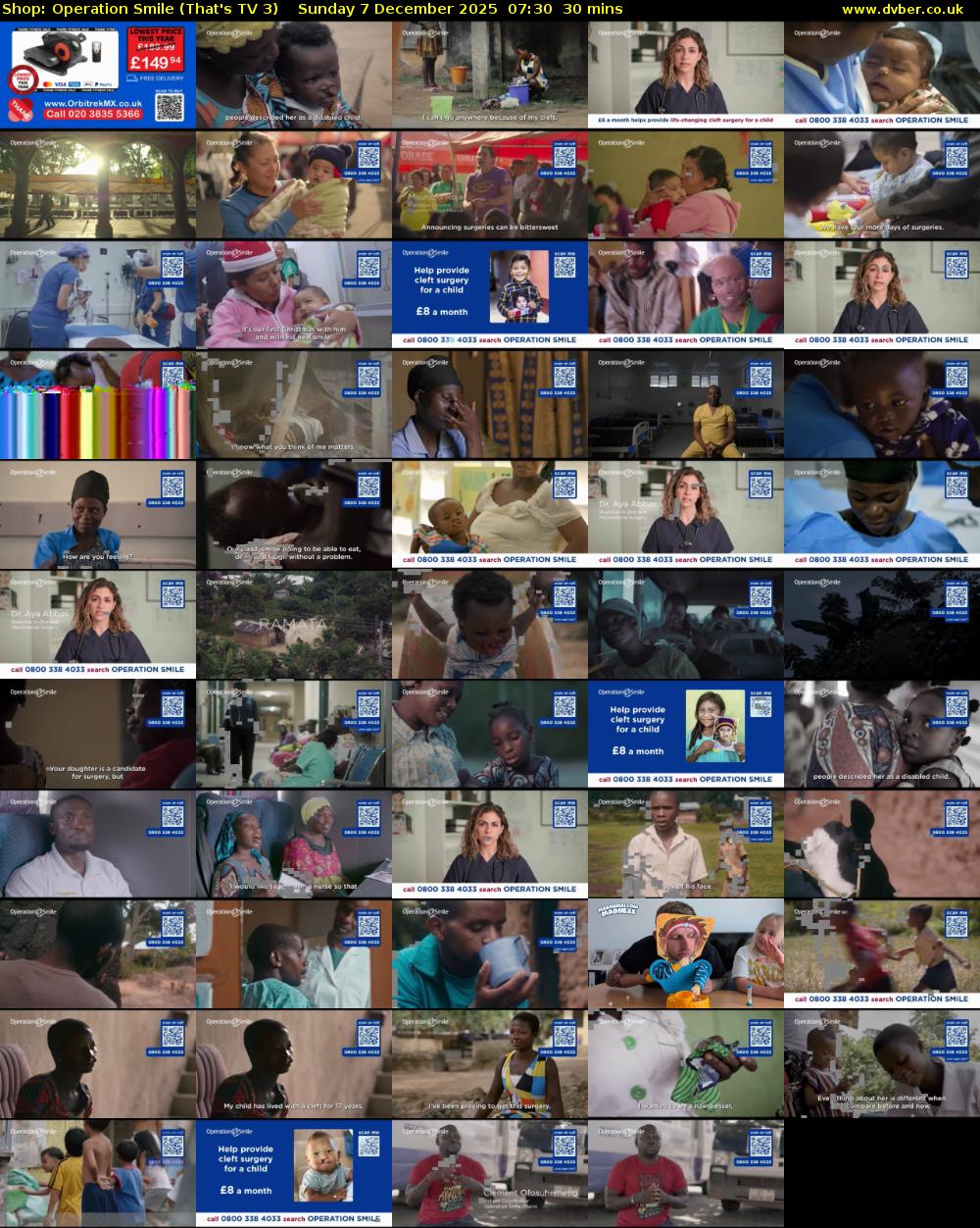 Shop: Operation Smile (That's TV 3) Sunday 7 December 2025 07:30 - 08:00