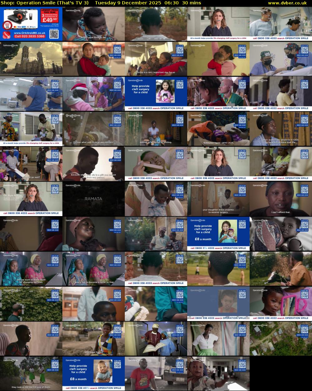 Shop: Operation Smile (That's TV 3) Tuesday 9 December 2025 06:30 - 07:00