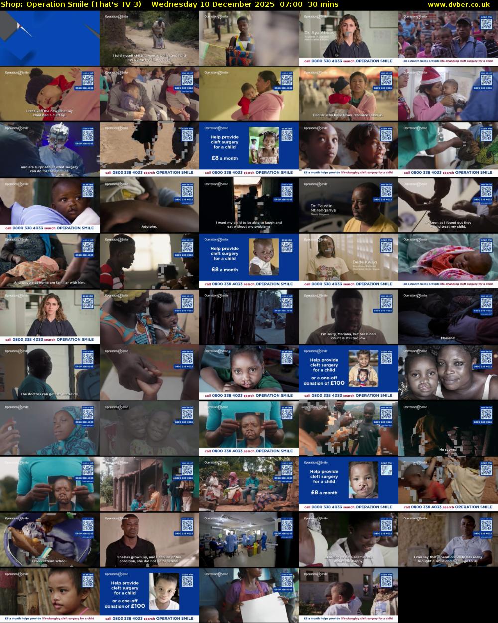 Shop: Operation Smile (That's TV 3) Wednesday 10 December 2025 07:00 - 07:30