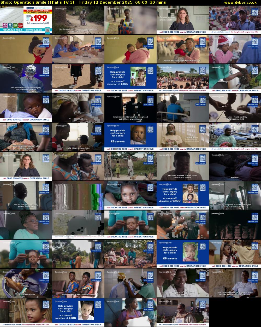 Shop: Operation Smile (That's TV 3) Friday 12 December 2025 06:00 - 06:30