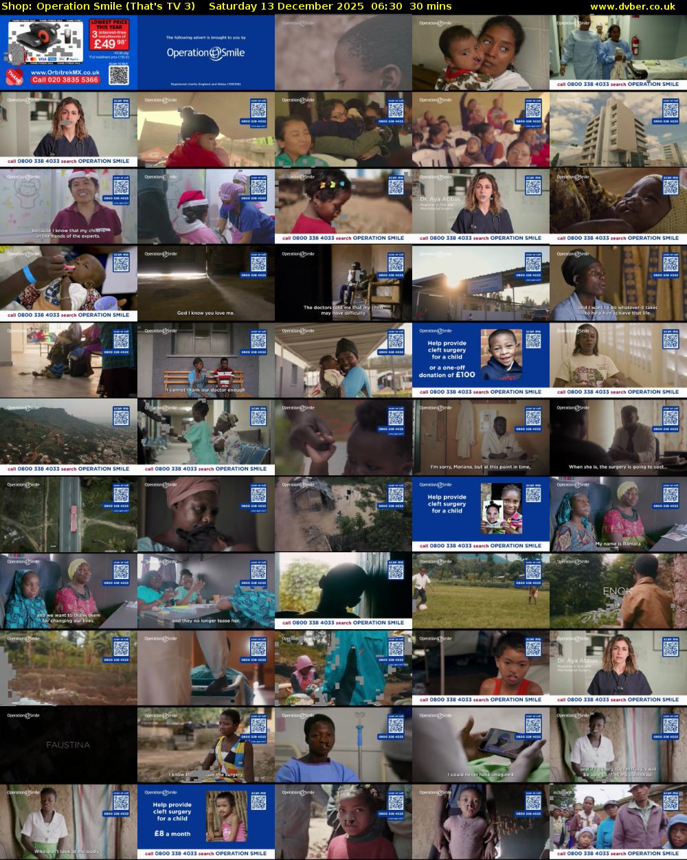 Shop: Operation Smile (That's TV 3) Saturday 13 December 2025 06:30 - 07:00