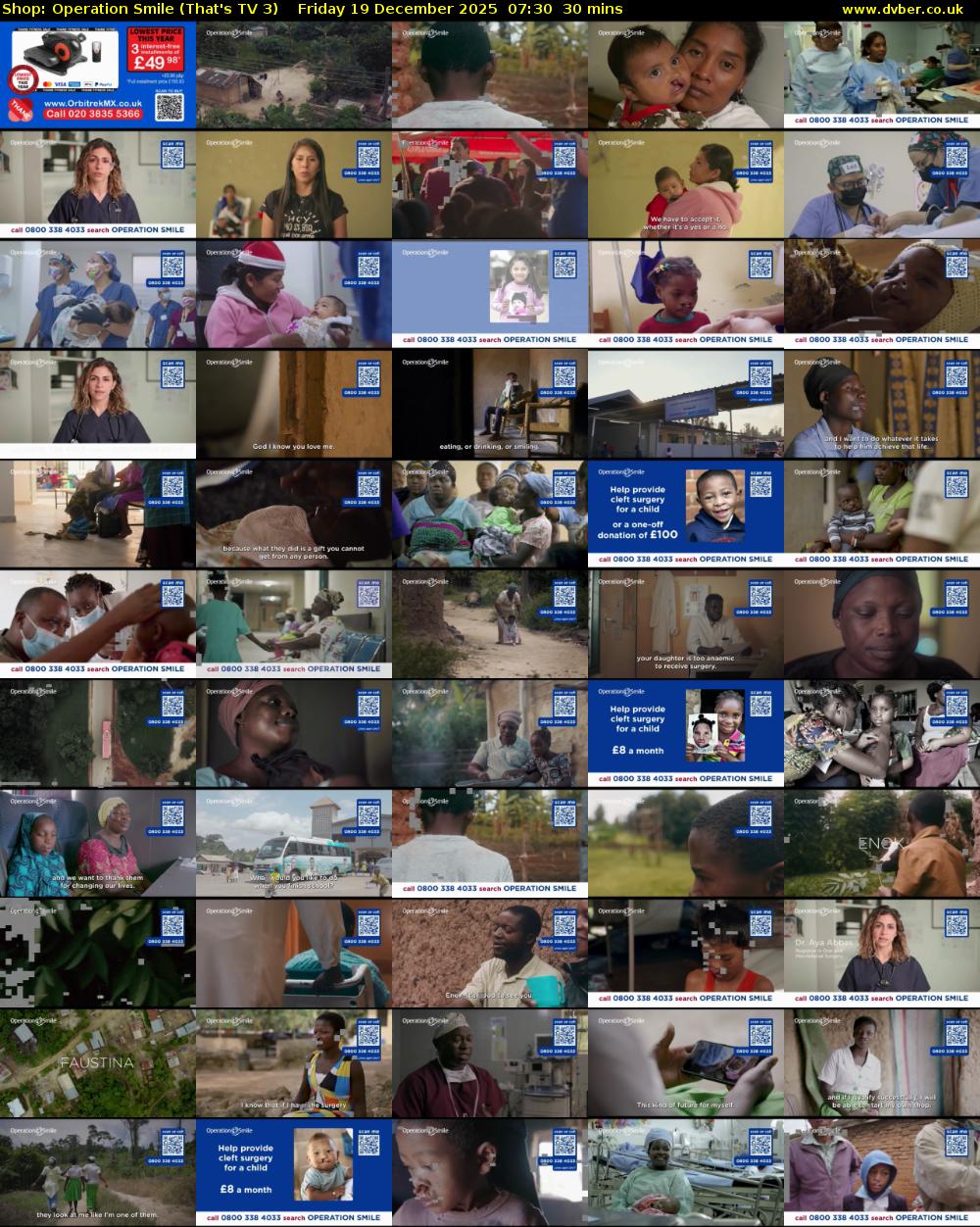 Shop: Operation Smile (That's TV 3) Friday 19 December 2025 07:30 - 08:00