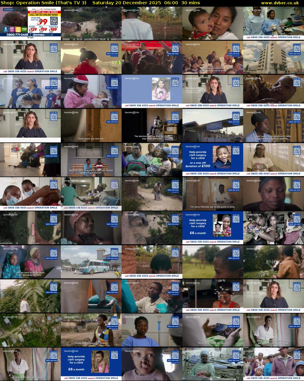 Shop: Operation Smile (That's TV 3) Saturday 20 December 2025 06:00 - 06:30