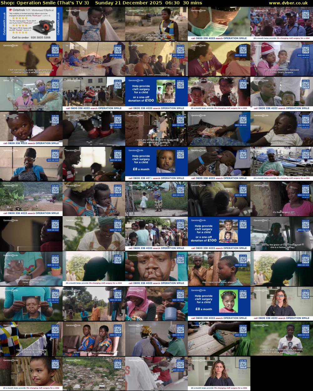 Shop: Operation Smile (That's TV 3) Sunday 21 December 2025 06:30 - 07:00