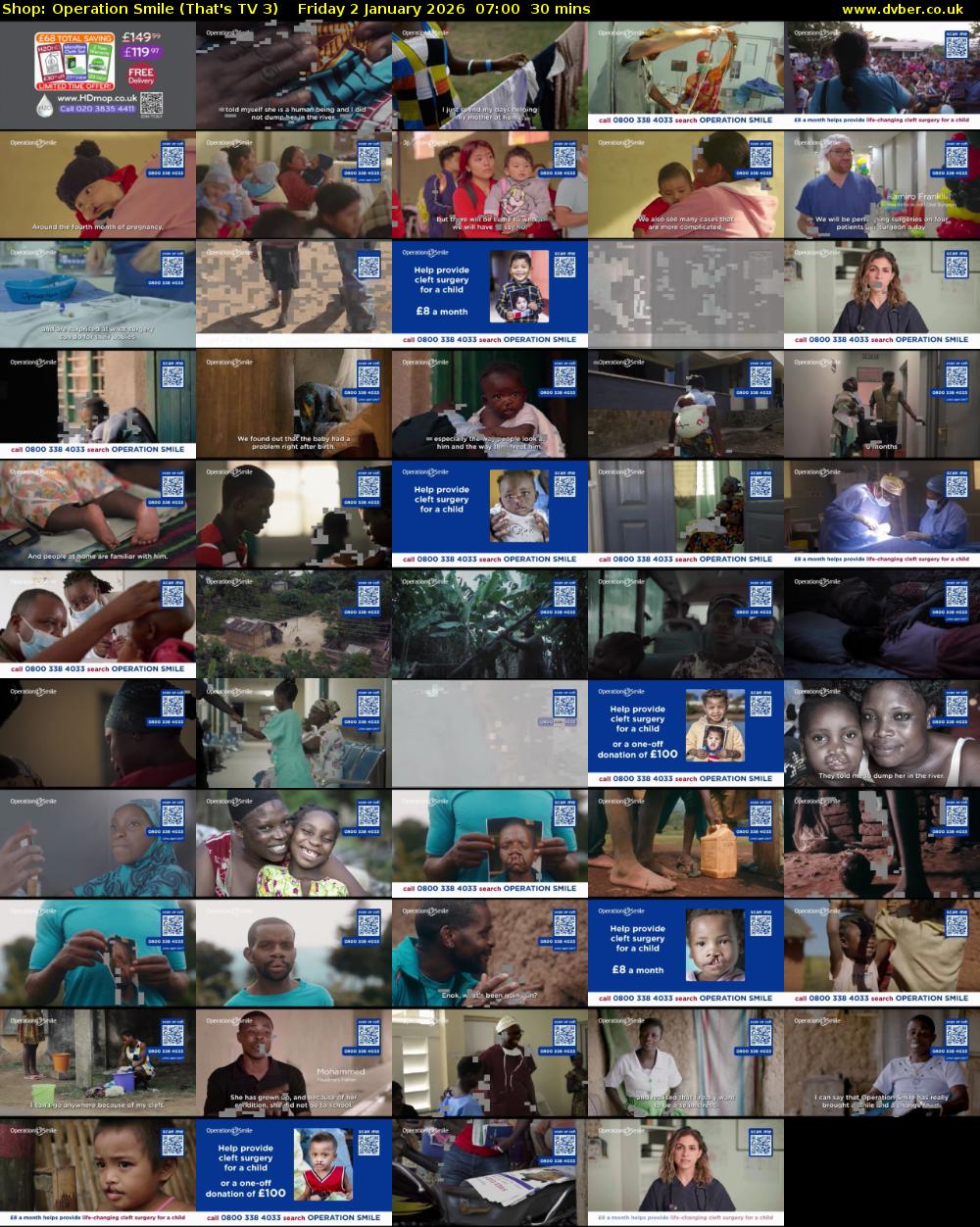 Shop: Operation Smile (That's TV 3) Friday 2 January 2026 07:00 - 07:30