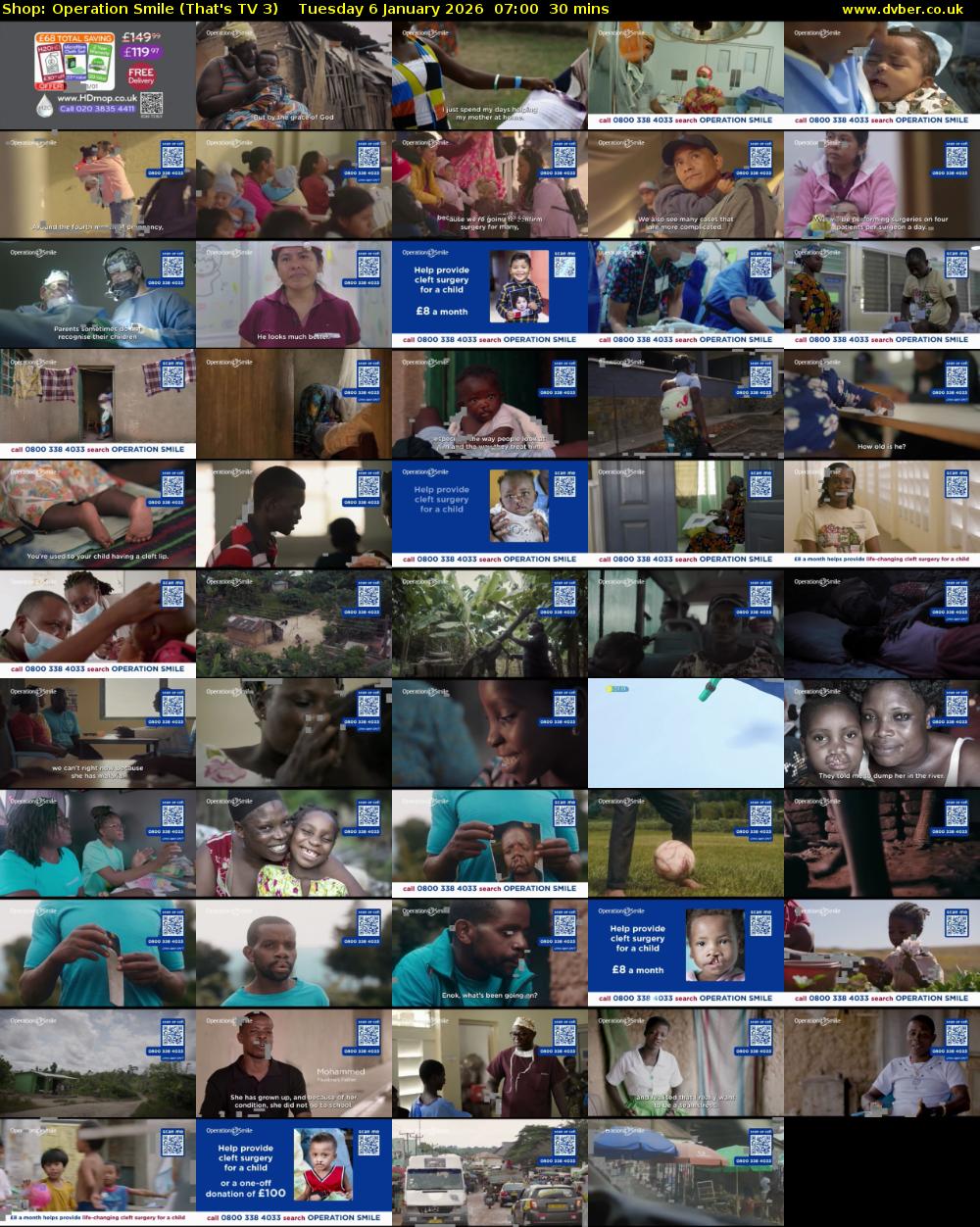 Shop: Operation Smile (That's TV 3) Tuesday 6 January 2026 07:00 - 07:30