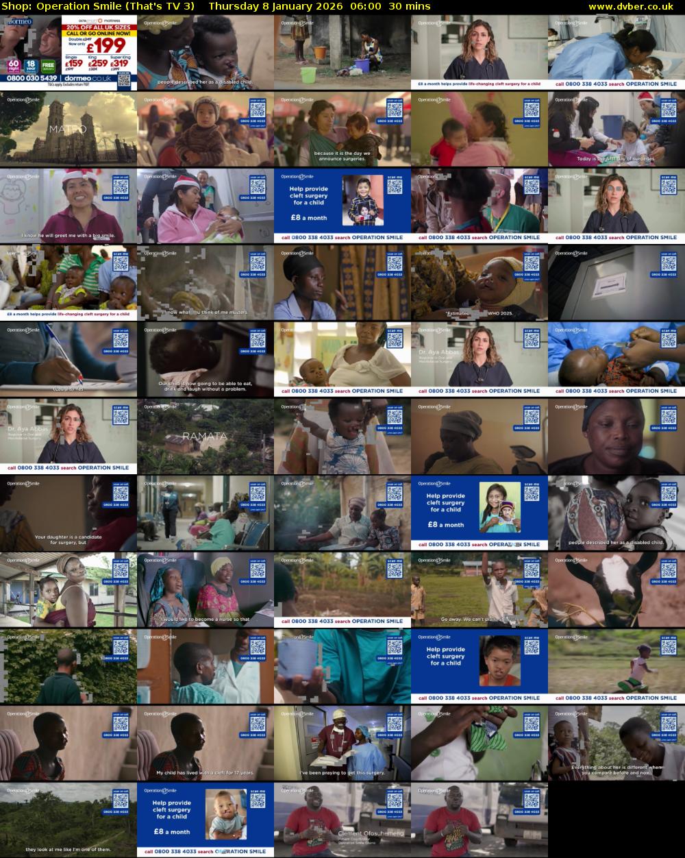 Shop: Operation Smile (That's TV 3) Thursday 8 January 2026 06:00 - 06:30
