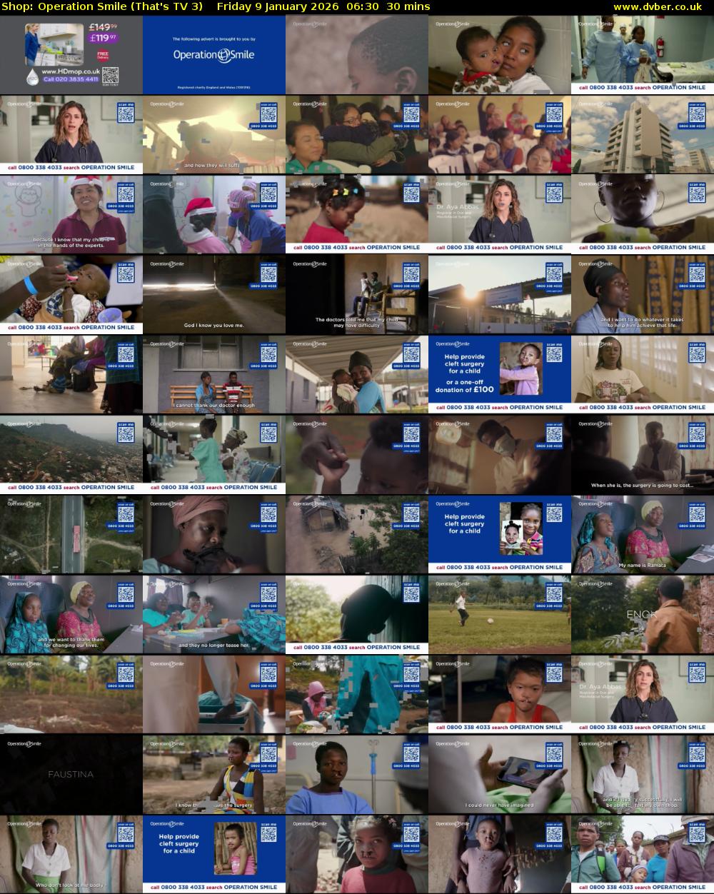 Shop: Operation Smile (That's TV 3) Friday 9 January 2026 06:30 - 07:00