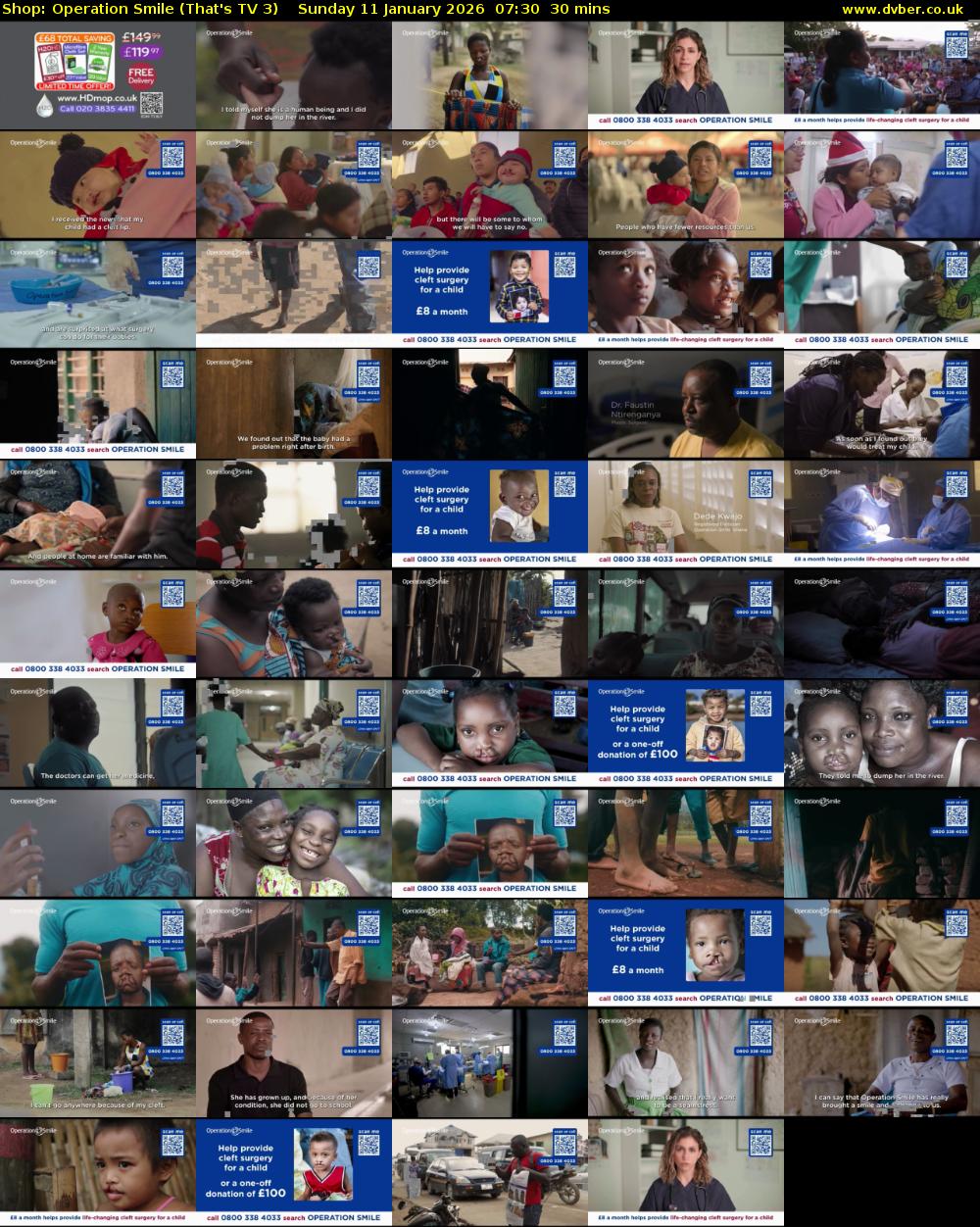 Shop: Operation Smile (That's TV 3) Sunday 11 January 2026 07:30 - 08:00