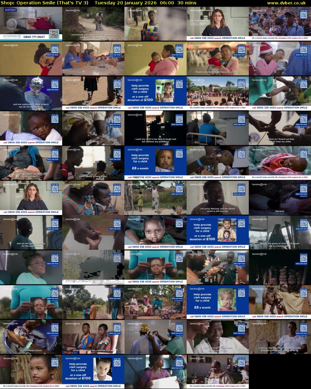 Shop: Operation Smile (That's TV 3) Tuesday 20 January 2026 06:00 - 06:30