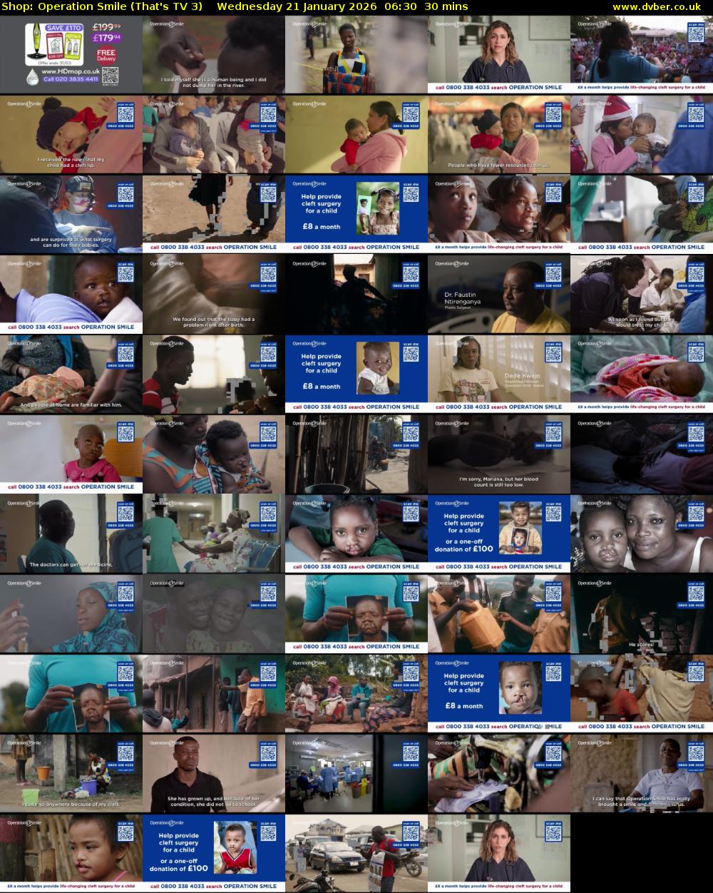 Shop: Operation Smile (That's TV 3) Wednesday 21 January 2026 06:30 - 07:00
