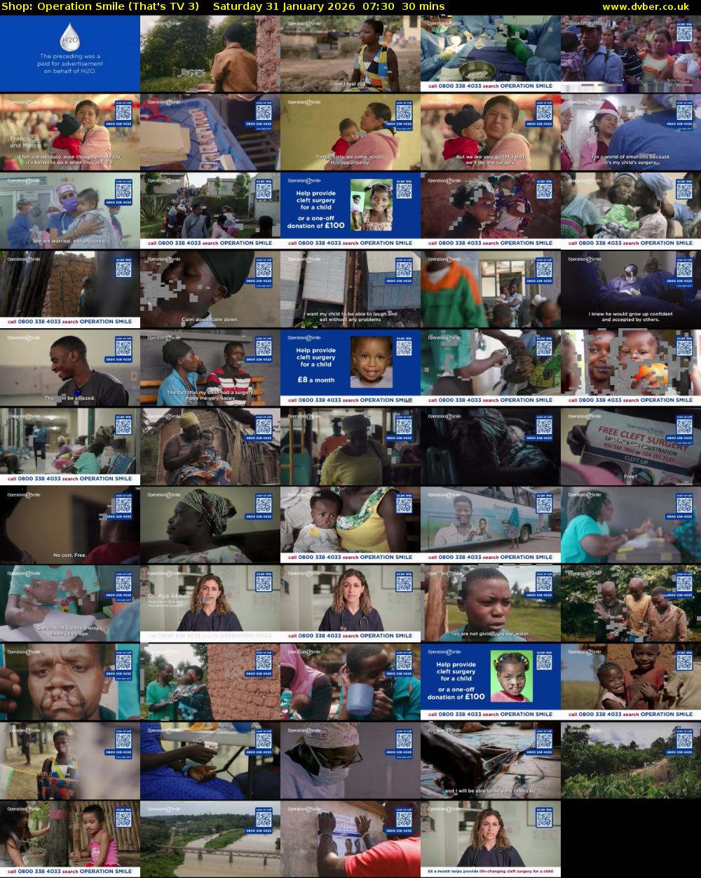 Shop: Operation Smile (That's TV 3) Saturday 31 January 2026 07:30 - 08:00