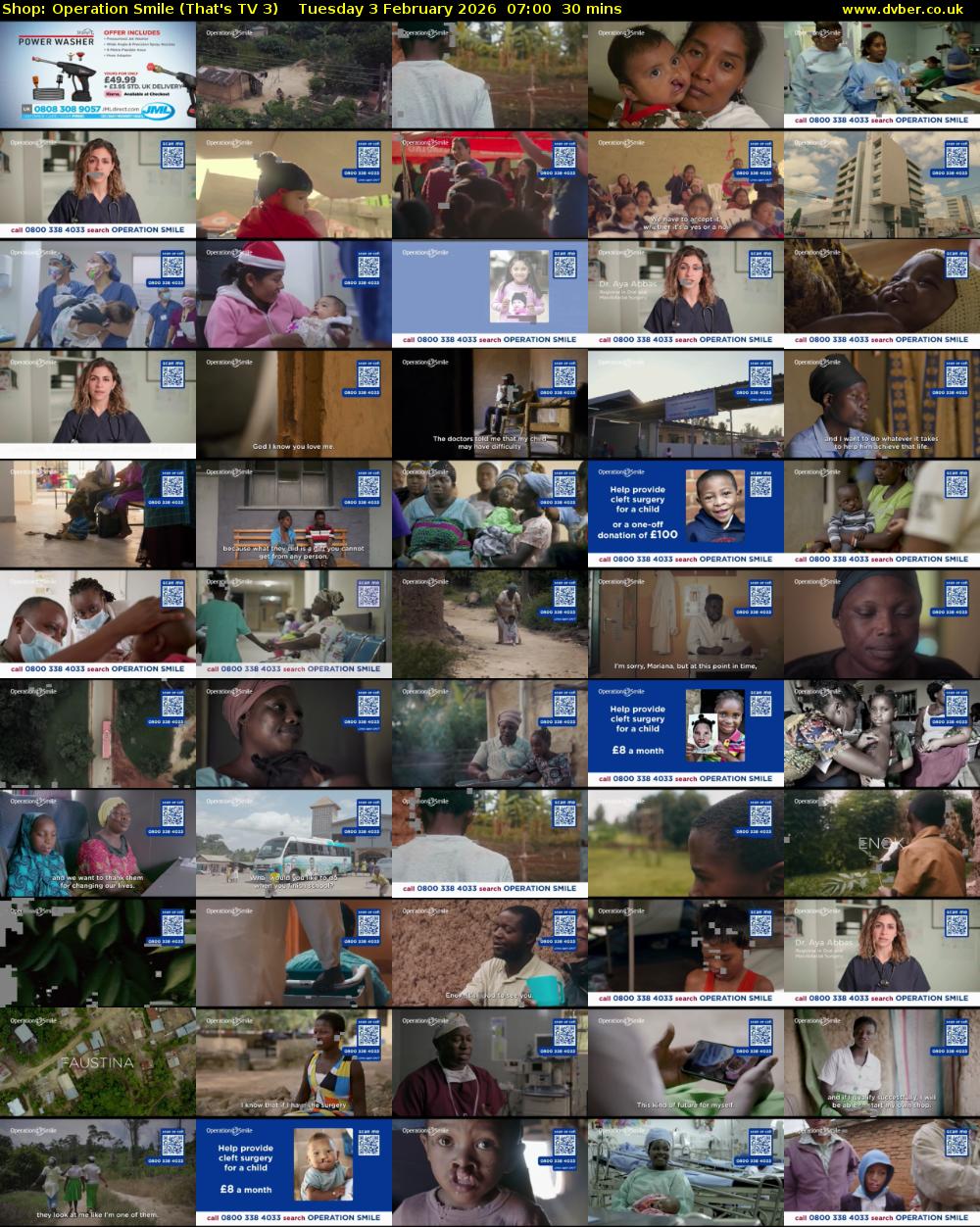 Shop: Operation Smile (That's TV 3) Tuesday 3 February 2026 07:00 - 07:30