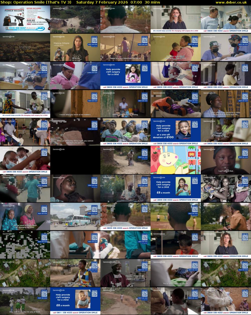 Shop: Operation Smile (That's TV 3) Saturday 7 February 2026 07:00 - 07:30