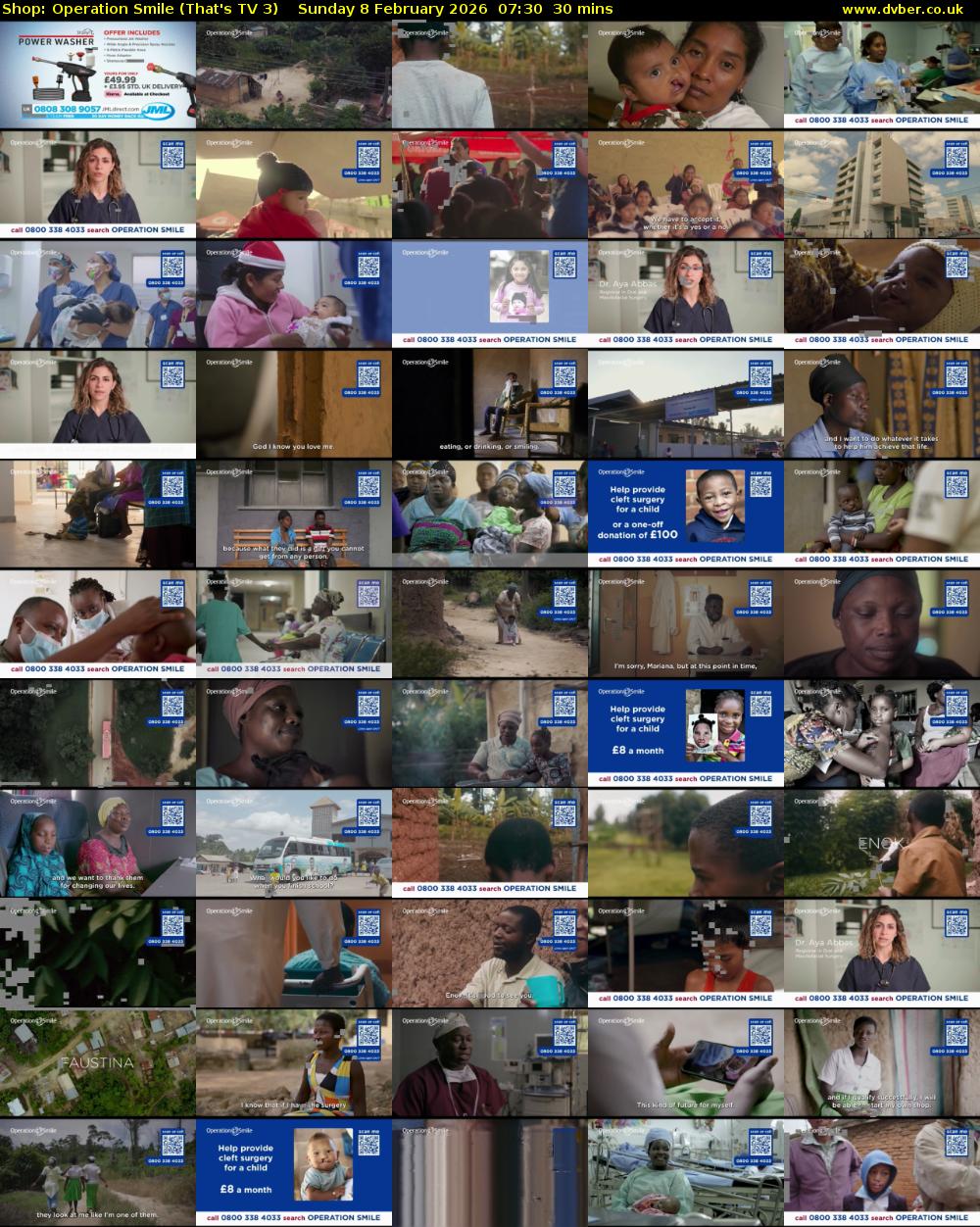 Shop: Operation Smile (That's TV 3) Sunday 8 February 2026 07:30 - 08:00