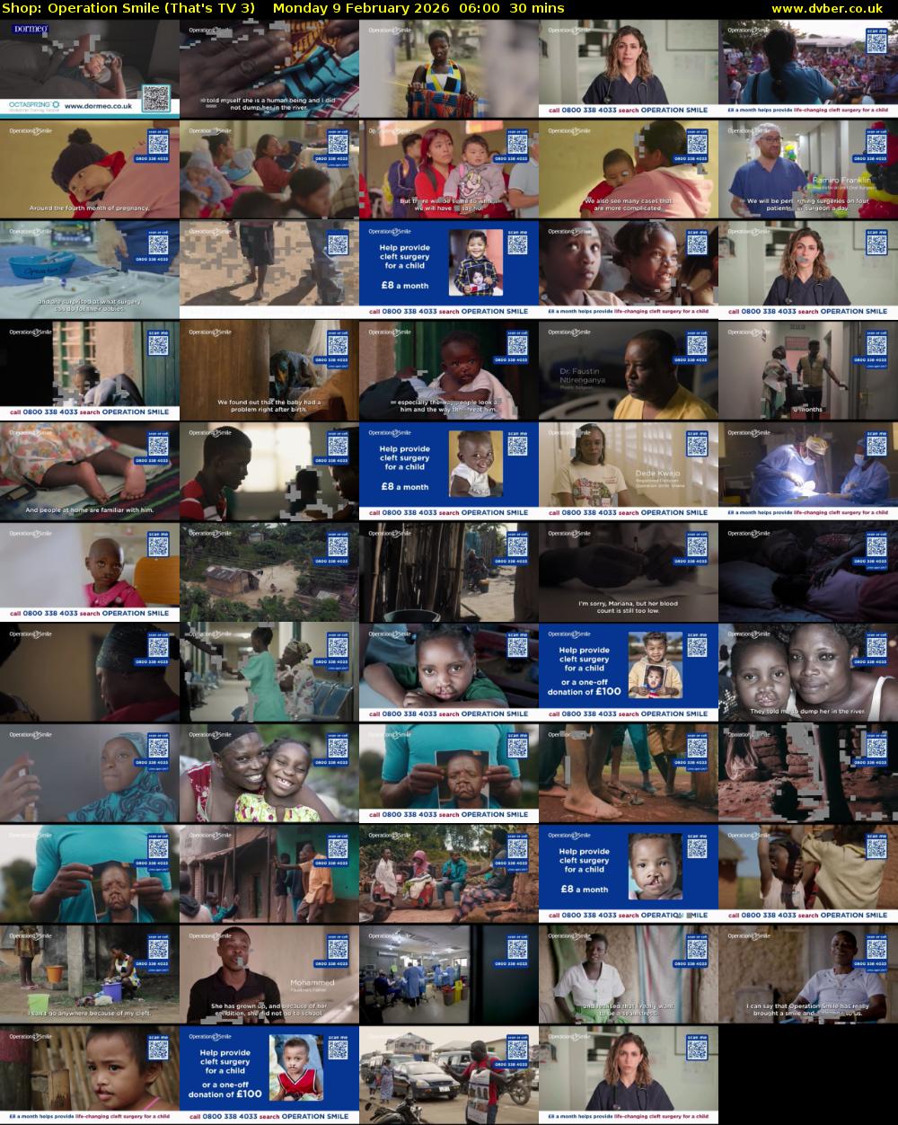 Shop: Operation Smile (That's TV 3) Monday 9 February 2026 06:00 - 06:30