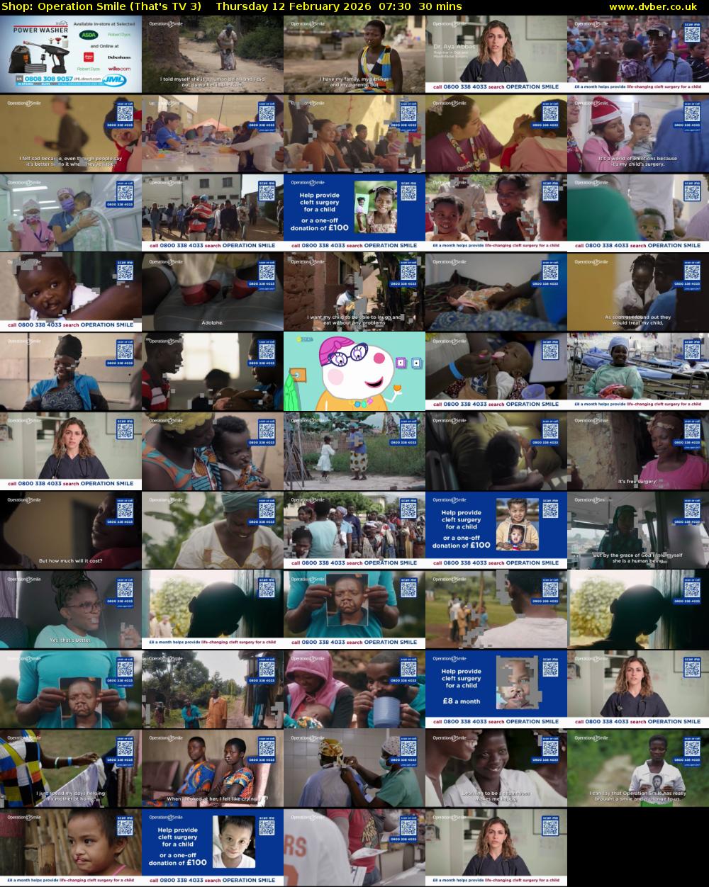 Shop: Operation Smile (That's TV 3) Thursday 12 February 2026 07:30 - 08:00
