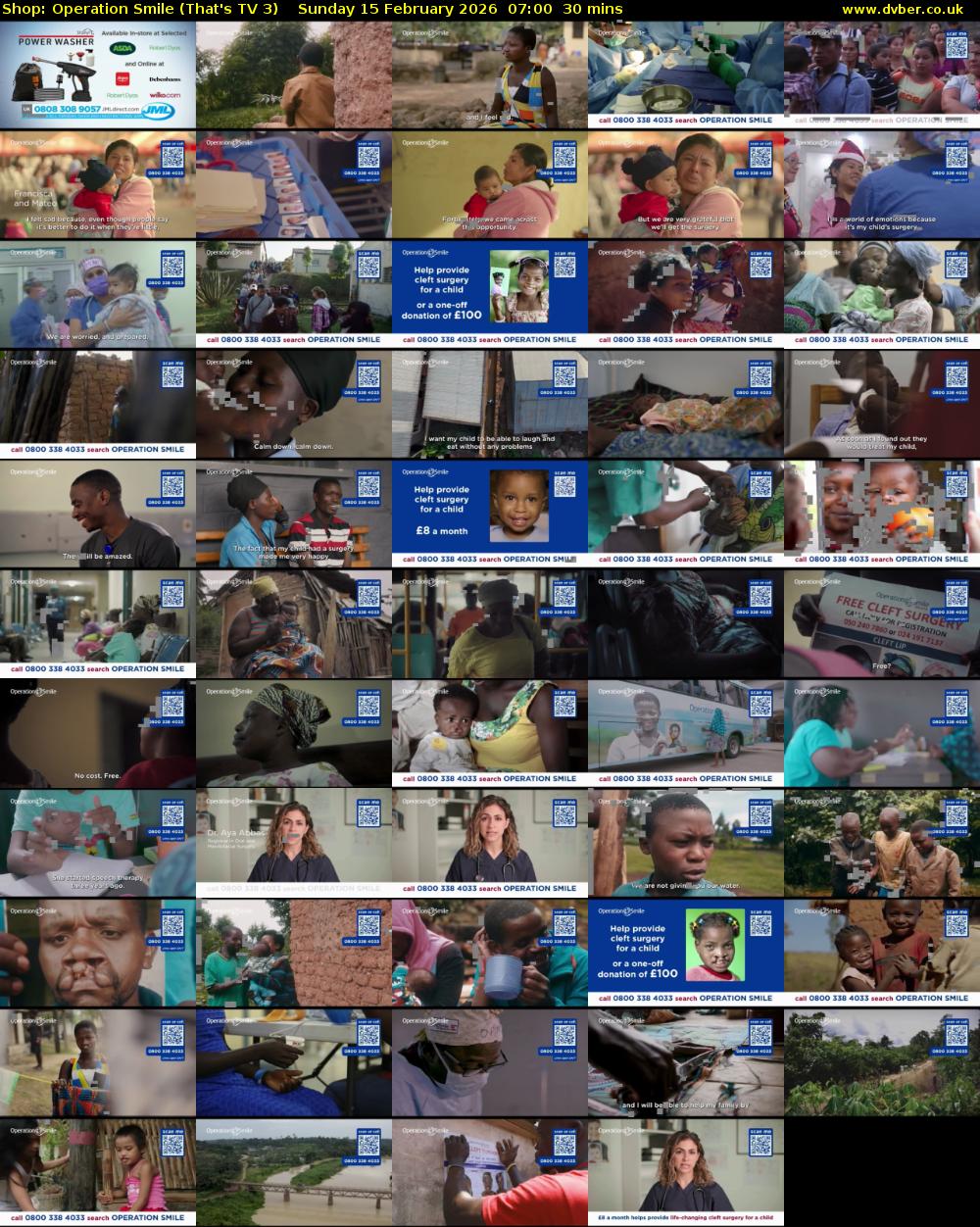 Shop: Operation Smile (That's TV 3) Sunday 15 February 2026 07:00 - 07:30