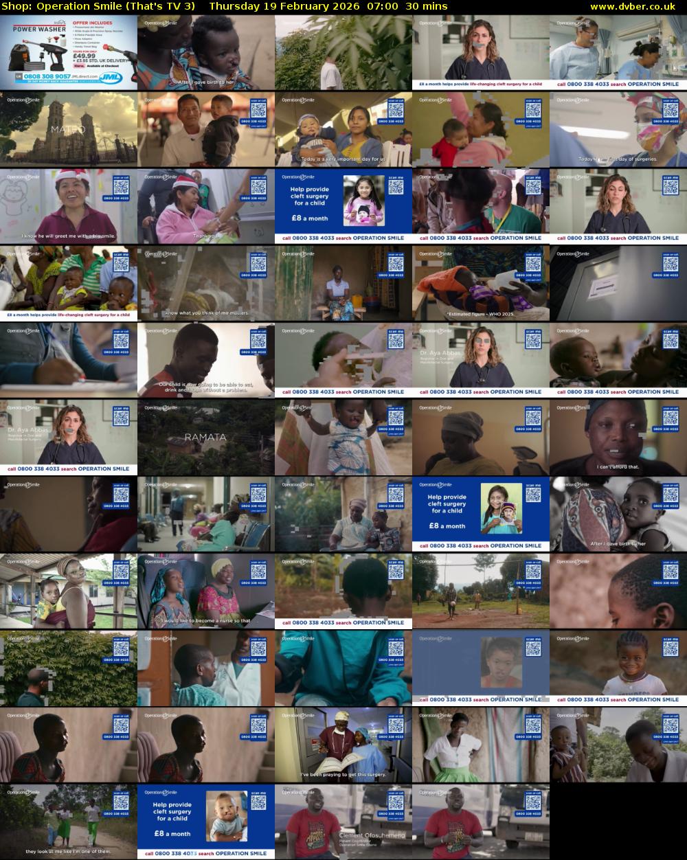 Shop: Operation Smile (That's TV 3) Thursday 19 February 2026 07:00 - 07:30