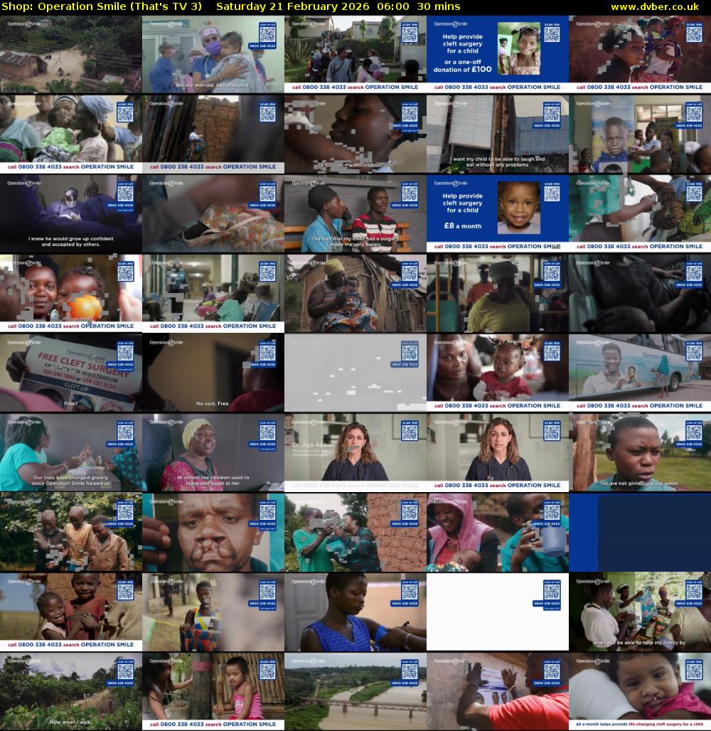 Shop: Operation Smile (That's TV 3) Saturday 21 February 2026 06:00 - 06:30