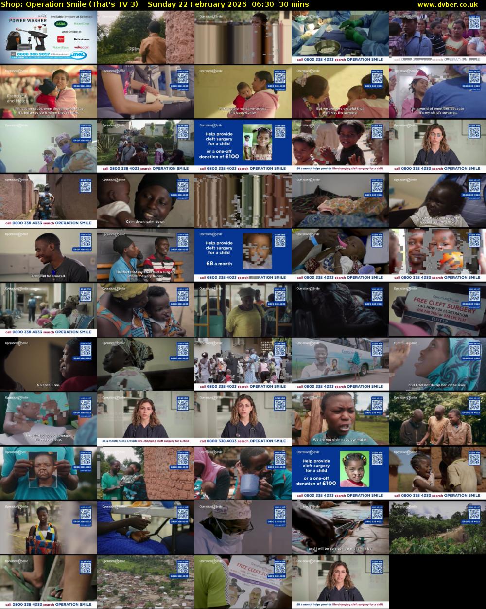 Shop: Operation Smile (That's TV 3) Sunday 22 February 2026 06:30 - 07:00
