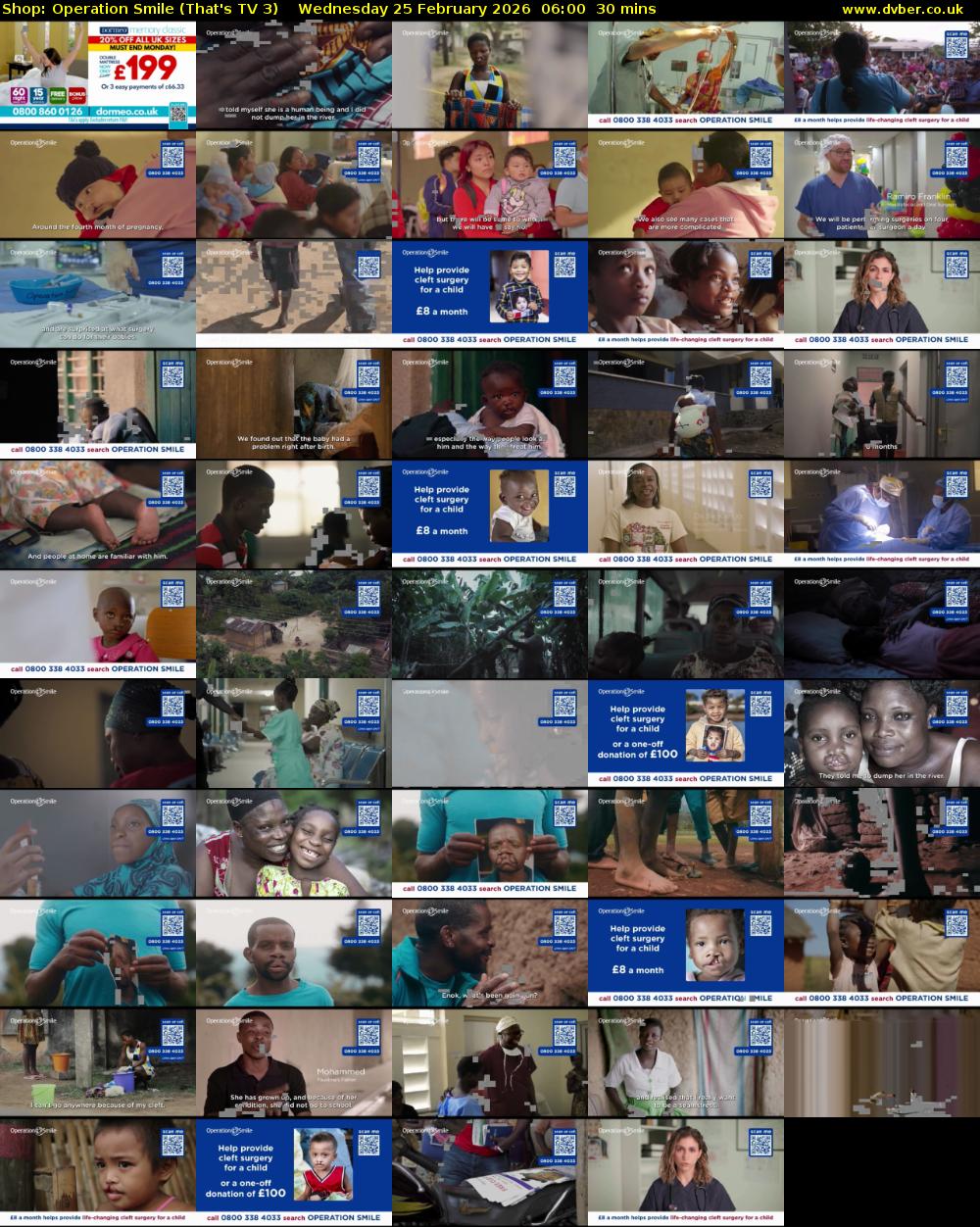 Shop: Operation Smile (That's TV 3) Wednesday 25 February 2026 06:00 - 06:30
