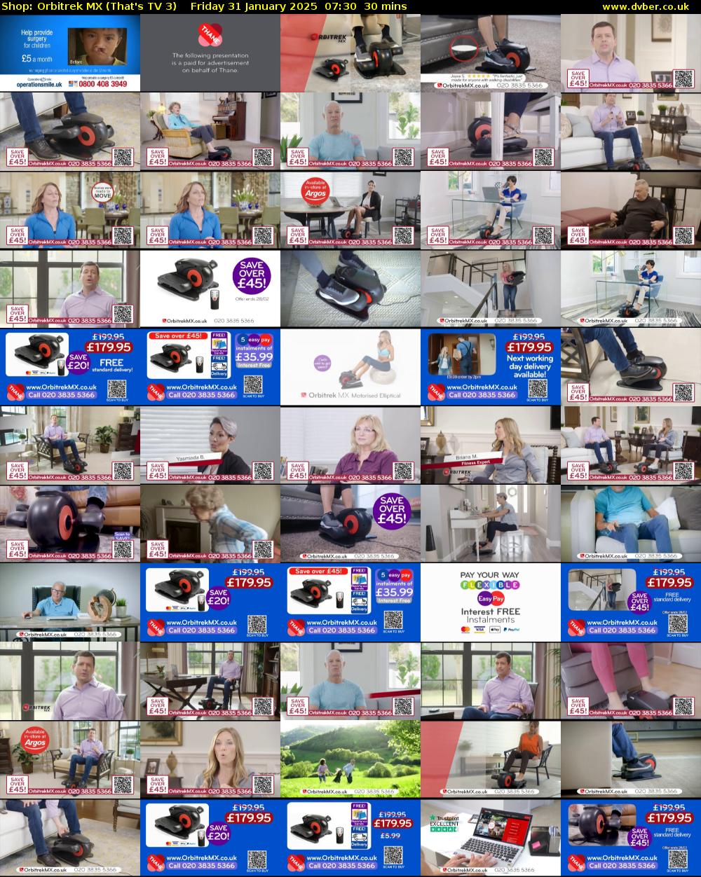 Shop: Orbitrek MX (That's TV 3) Friday 31 January 2025 07:30 - 08:00