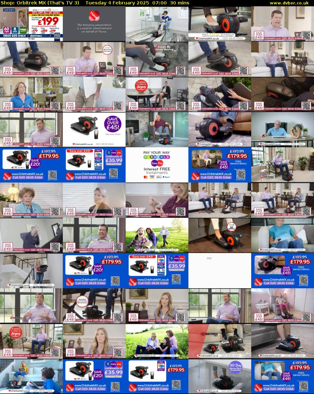 Shop: Orbitrek MX (That's TV 3) Tuesday 4 February 2025 07:00 - 07:30