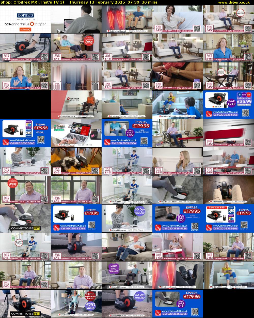 Shop: Orbitrek MX (That's TV 3) Thursday 13 February 2025 07:30 - 08:00