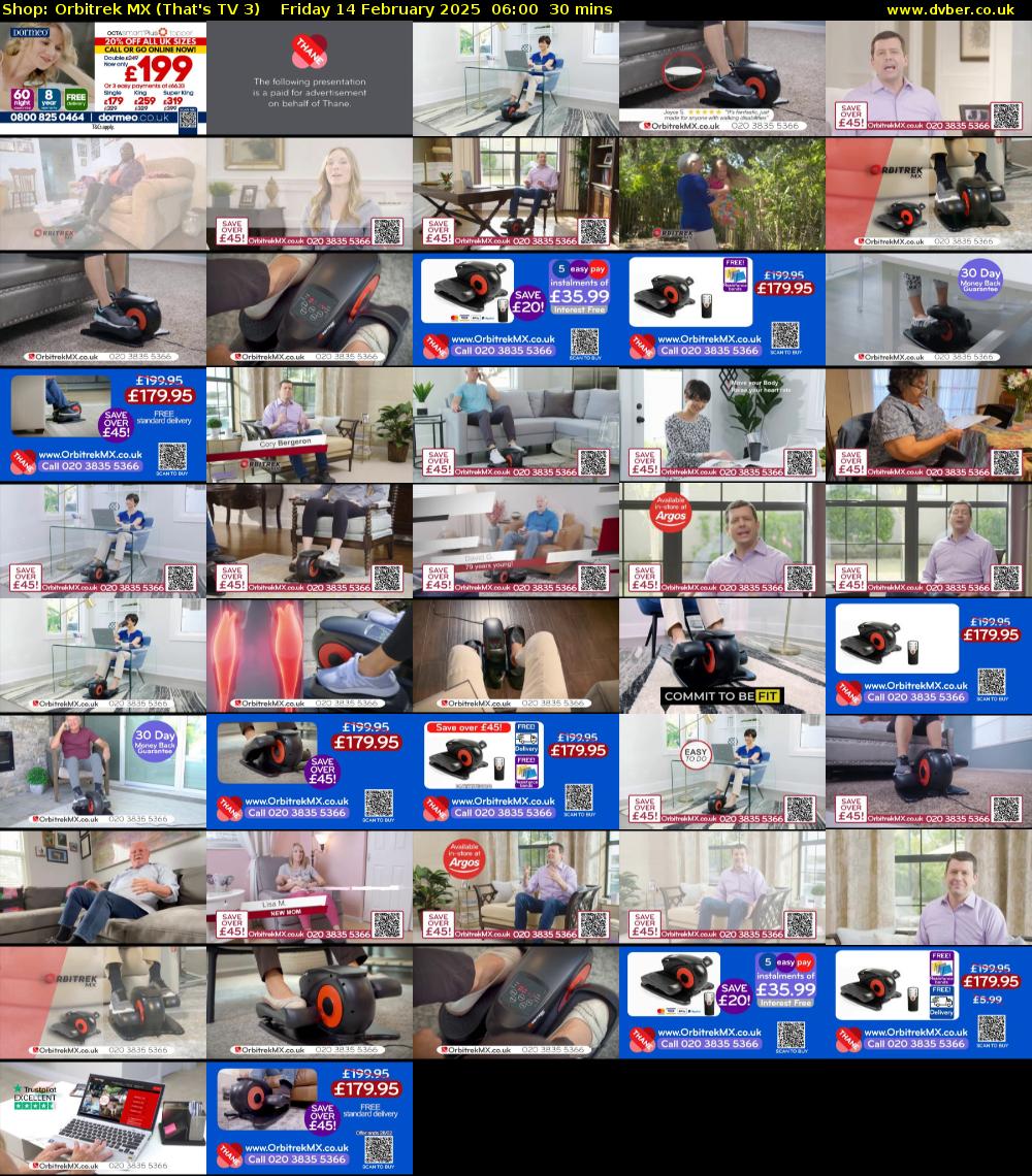 Shop: Orbitrek MX (That's TV 3) Friday 14 February 2025 06:00 - 06:30