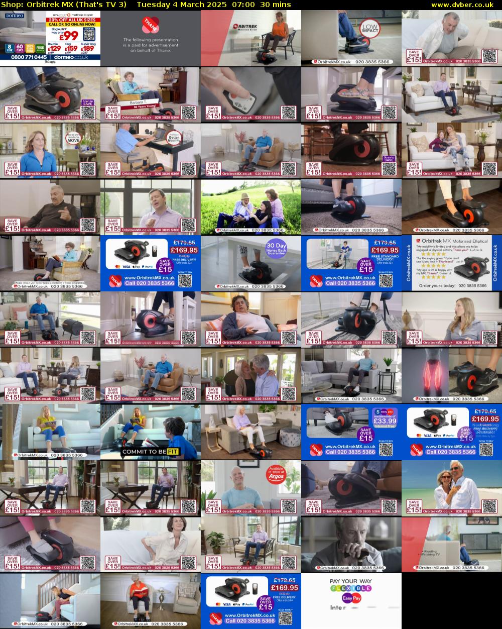 Shop: Orbitrek MX (That's TV 3) Tuesday 4 March 2025 07:00 - 07:30