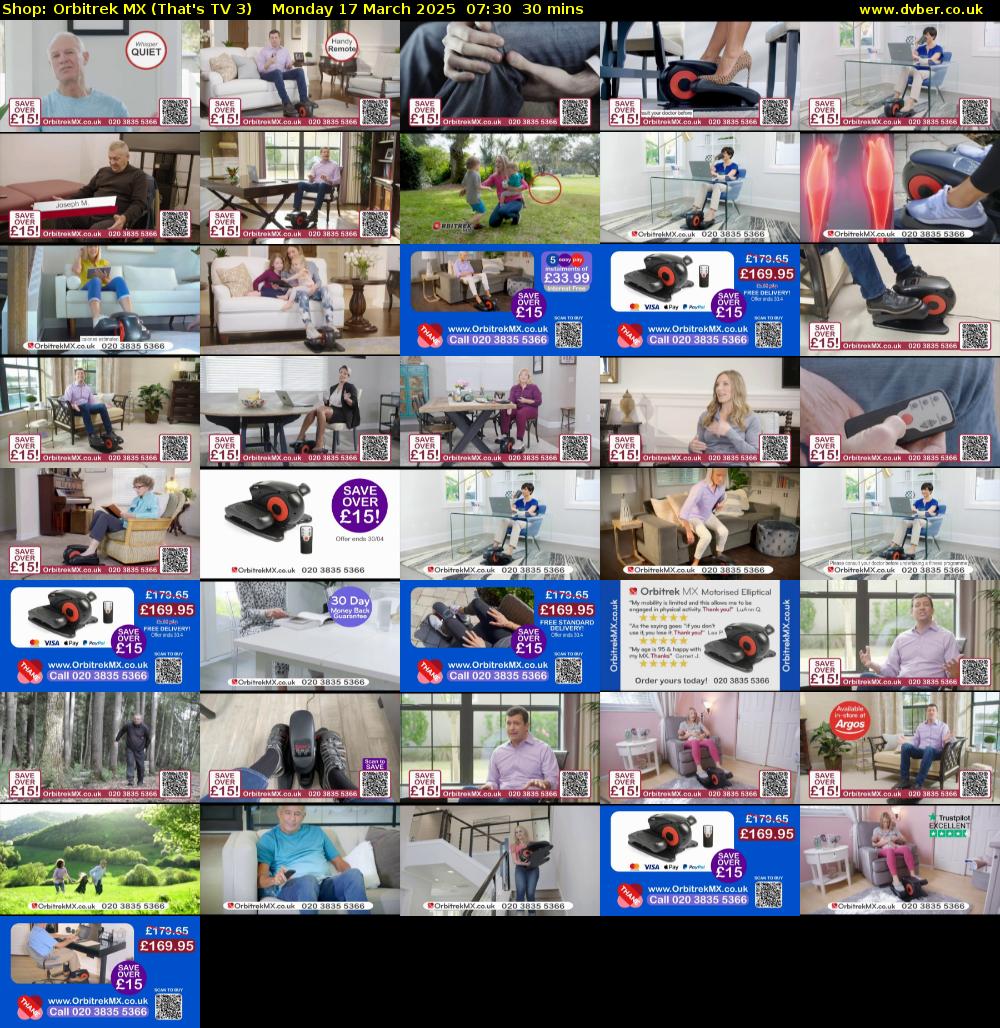 Shop: Orbitrek MX (That's TV 3) Monday 17 March 2025 07:30 - 08:00