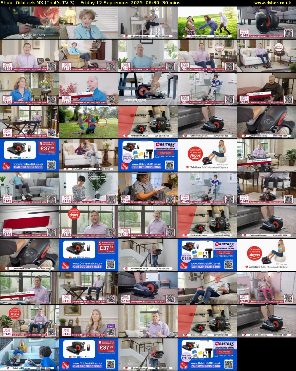 Shop: Orbitrek MX (That's TV 3) Friday 12 September 2025 06:30 - 07:00