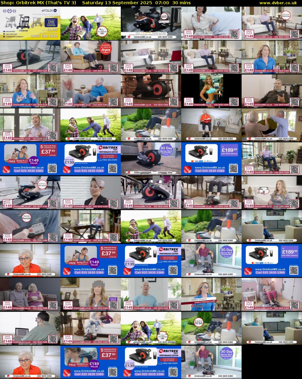 Shop: Orbitrek MX (That's TV 3) Saturday 13 September 2025 07:00 - 07:30