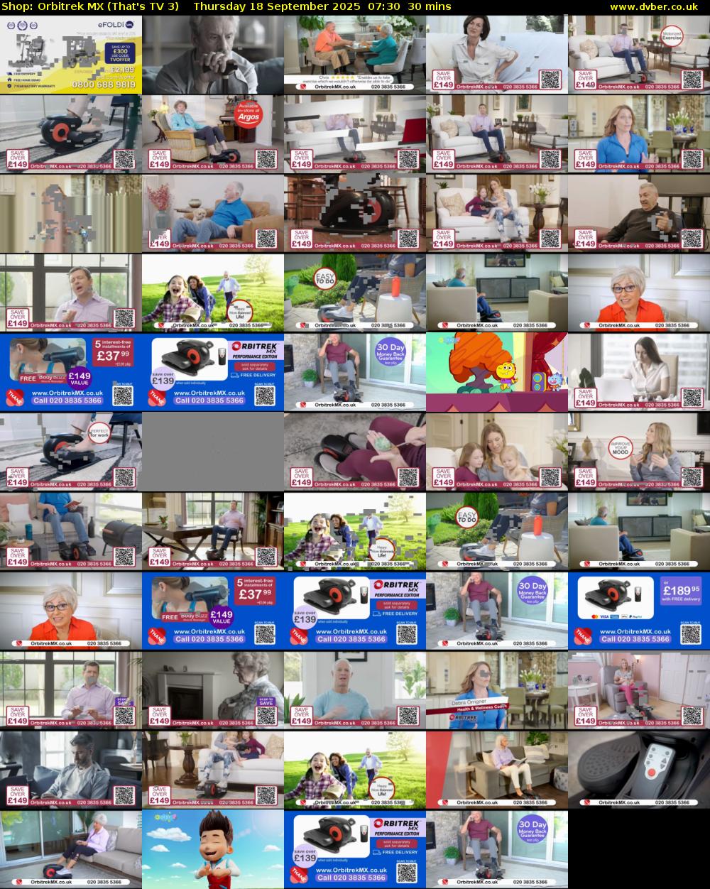 Shop: Orbitrek MX (That's TV 3) Thursday 18 September 2025 07:30 - 08:00