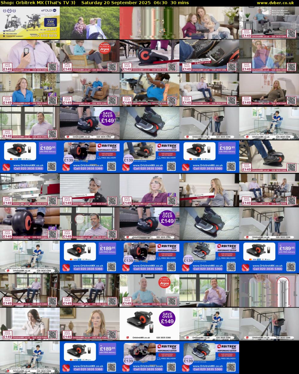 Shop: Orbitrek MX (That's TV 3) Saturday 20 September 2025 06:30 - 07:00