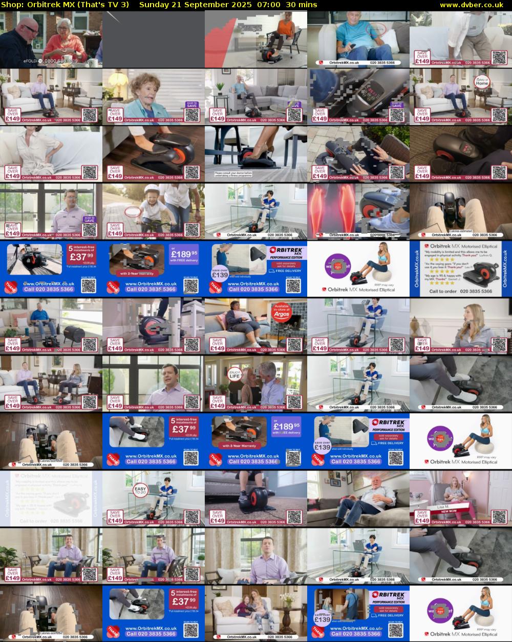 Shop: Orbitrek MX (That's TV 3) Sunday 21 September 2025 07:00 - 07:30