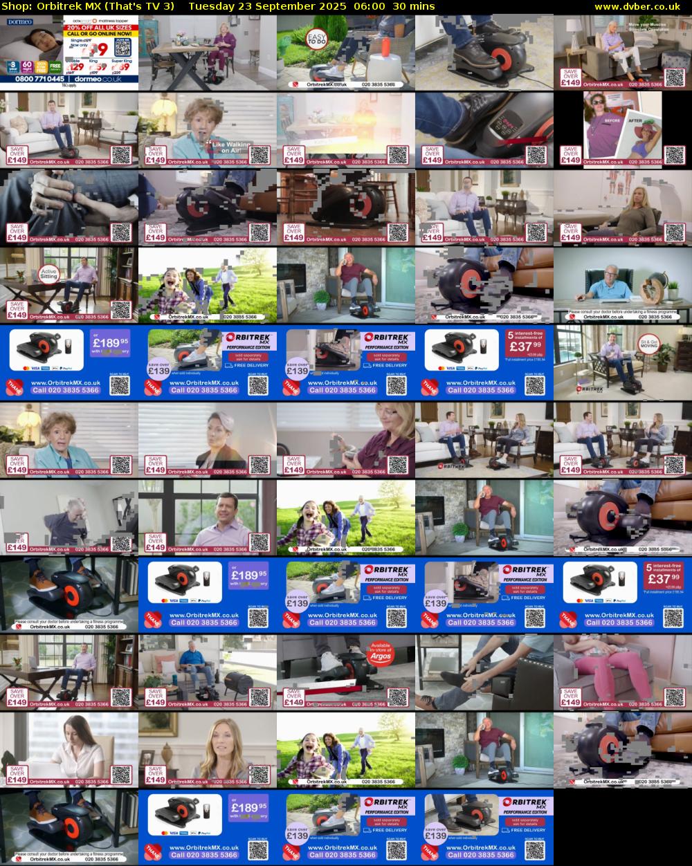 Shop: Orbitrek MX (That's TV 3) Tuesday 23 September 2025 06:00 - 06:30
