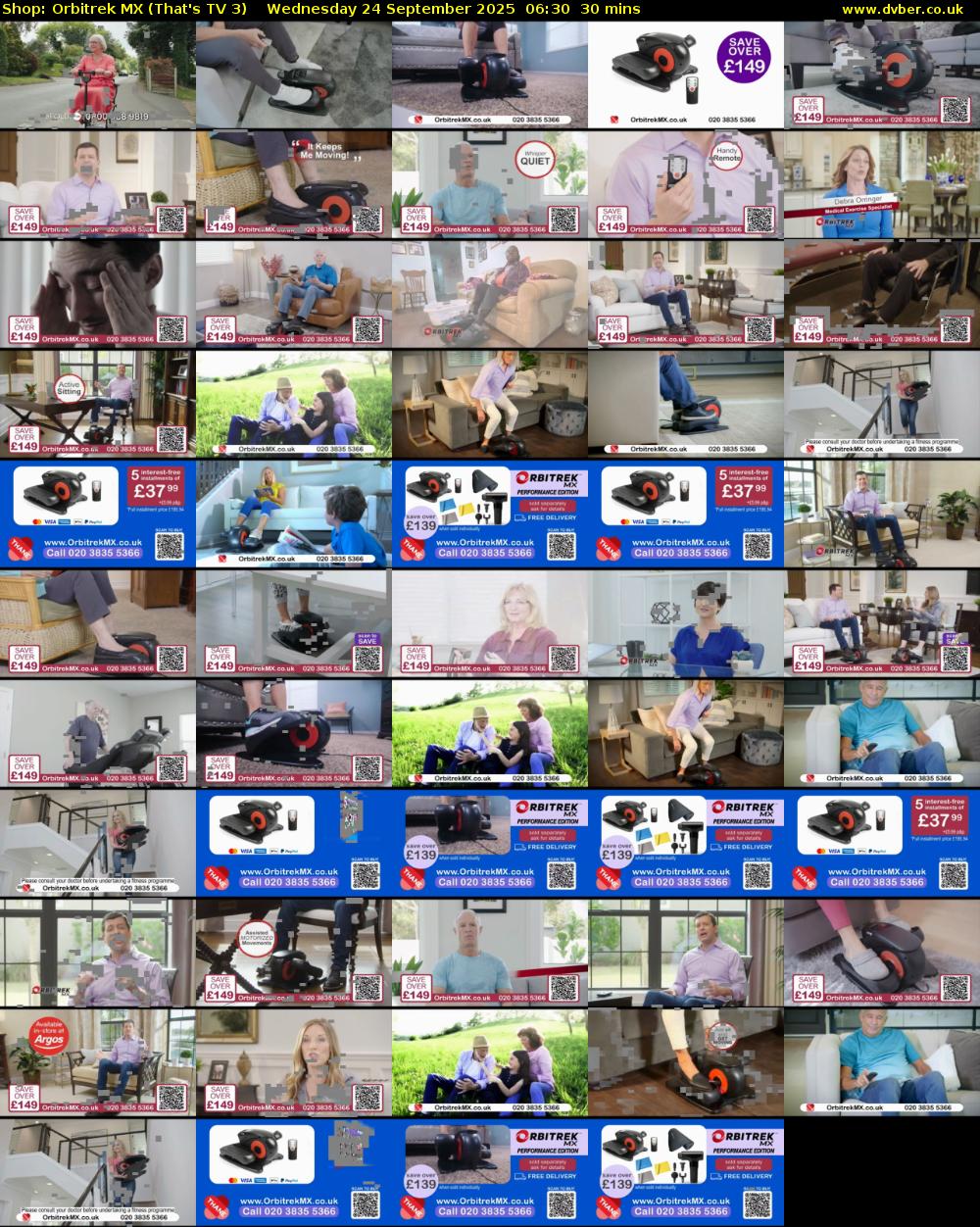 Shop: Orbitrek MX (That's TV 3) Wednesday 24 September 2025 06:30 - 07:00
