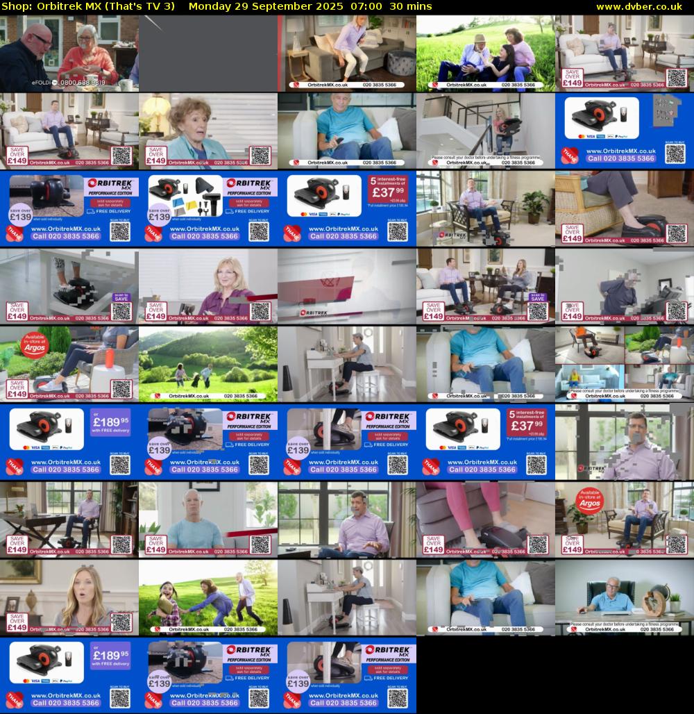 Shop: Orbitrek MX (That's TV 3) Monday 29 September 2025 07:00 - 07:30
