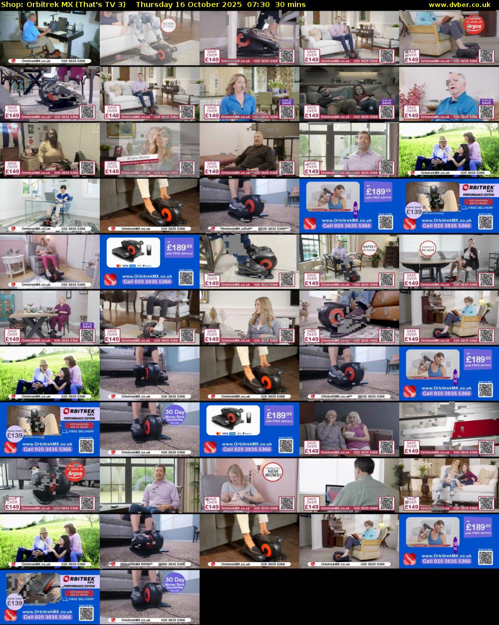 Shop: Orbitrek MX (That's TV 3) Thursday 16 October 2025 07:30 - 08:00
