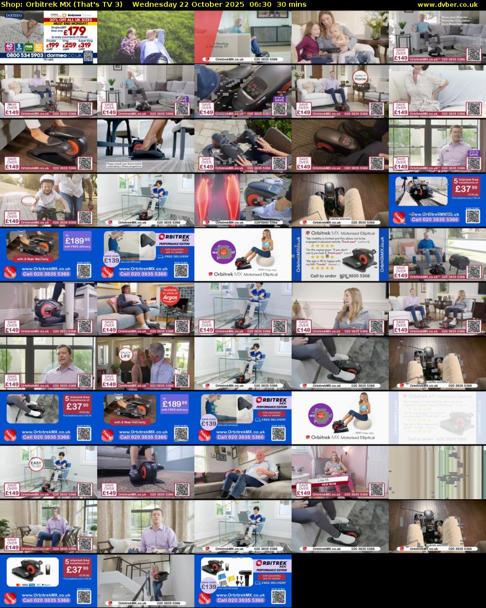 Shop: Orbitrek MX (That's TV 3) Wednesday 22 October 2025 06:30 - 07:00