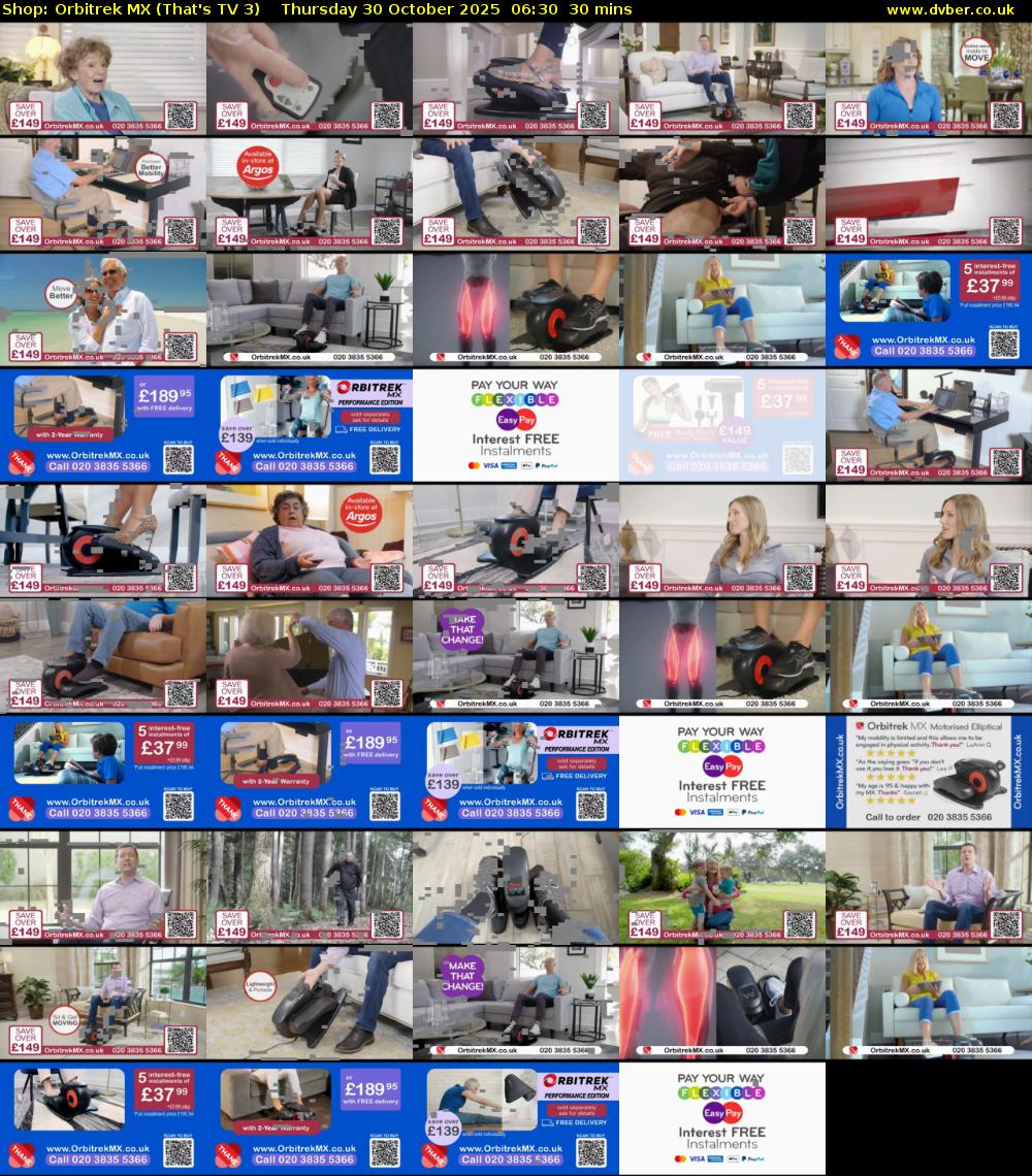 Shop: Orbitrek MX (That's TV 3) Thursday 30 October 2025 06:30 - 07:00