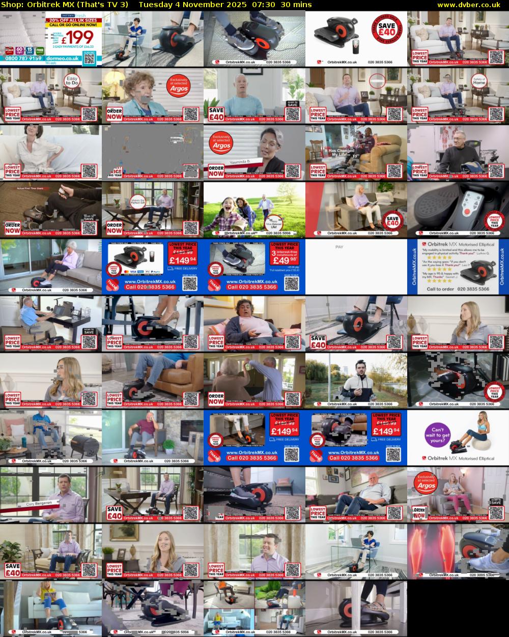 Shop: Orbitrek MX (That's TV 3) Tuesday 4 November 2025 07:30 - 08:00